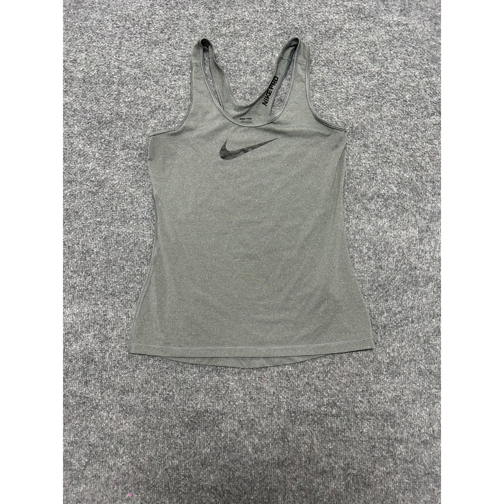 Nike Tank Top Womens Size M Gray Dri-Fit Racerback Athletic Workout Gym Shirt